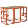 Wooden Cat House, Outdoor Cat Cage with Water-proof Asphalt Planks and Cat Perches, Orange