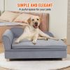 VEVOR Pet Sofa, Dog Couch for Large-Sized Dogs and Cats, Soft Velvety Dog Sofa Bed, 110 lbs Loading Cat Sofa, Grey