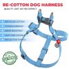 Re Cotton Dog Harness Eco Friendly Dog Harness for Medium and Large Dogs Reflective Adjustable Size for Male Female Dogs L size 27-35 inch Blue Color