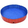 Foldable Dog Swimming Pool Red 63"x11.8" PVC