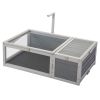 Tortoise House Wooden Turtle Habitat with Removable Top and Tray for Indoors and Outdoors, Gray