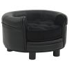 Dog Sofa Black 18.9"x18.9"x12.6" Plush and Faux Leather